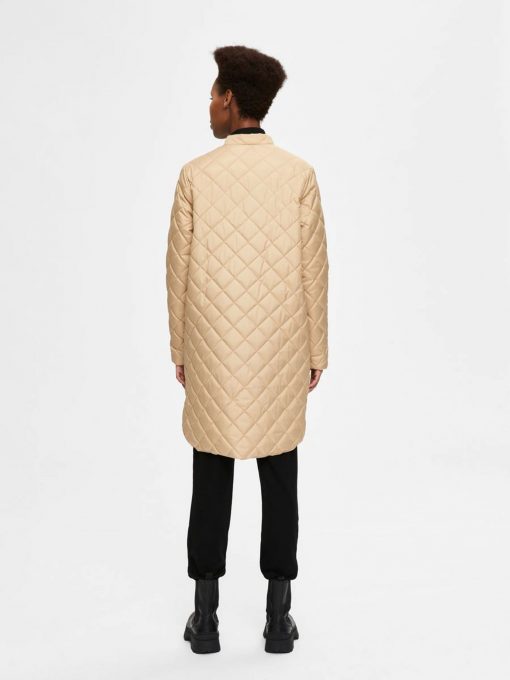 Selected Femme Fillipa Quilted Coat Cornstalk