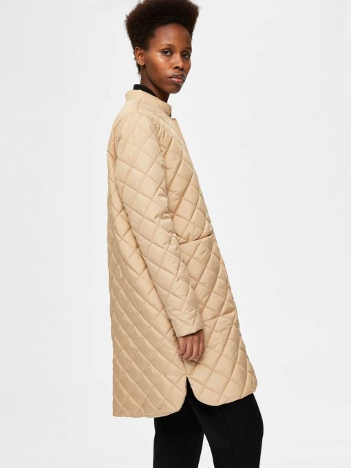 Selected Femme Fillipa Quilted Coat Cornstalk