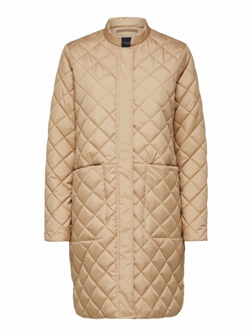 Selected Femme Fillipa Quilted Coat Cornstalk