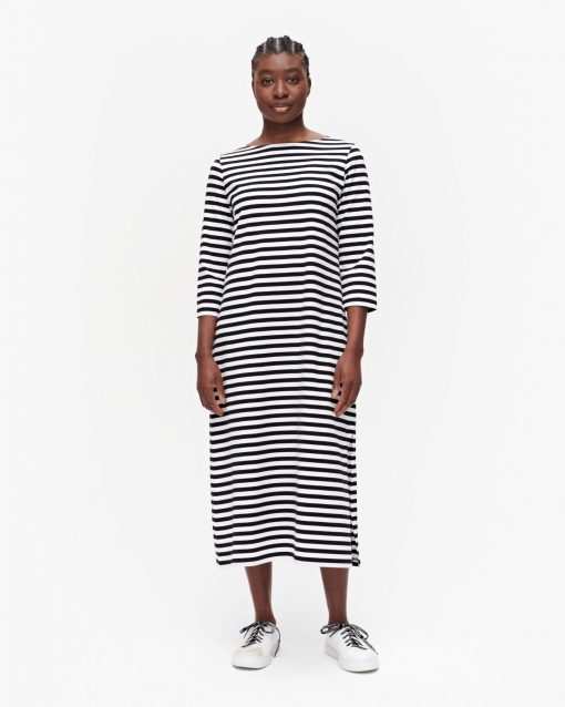 Marimekko Ilma Tasaraita Dress Black/White