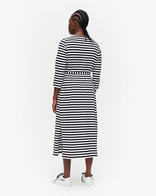 Marimekko Ilma Tasaraita Dress Black/White