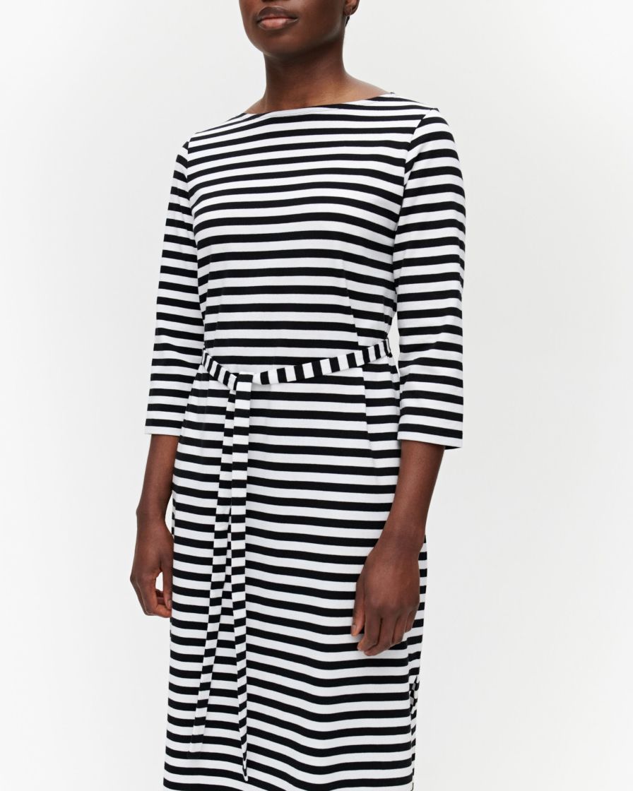 Buy Marimekko Ilma Tasaraita Dress Black/White