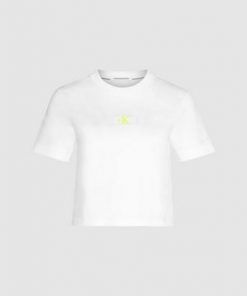 Calvin Klein Badge Cropped Tee Bright White