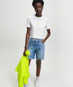 Calvin Klein Badge Cropped Tee Bright White