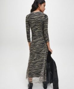 Calvin Klein Zebra Maxi Dress Irish Cream/Black
