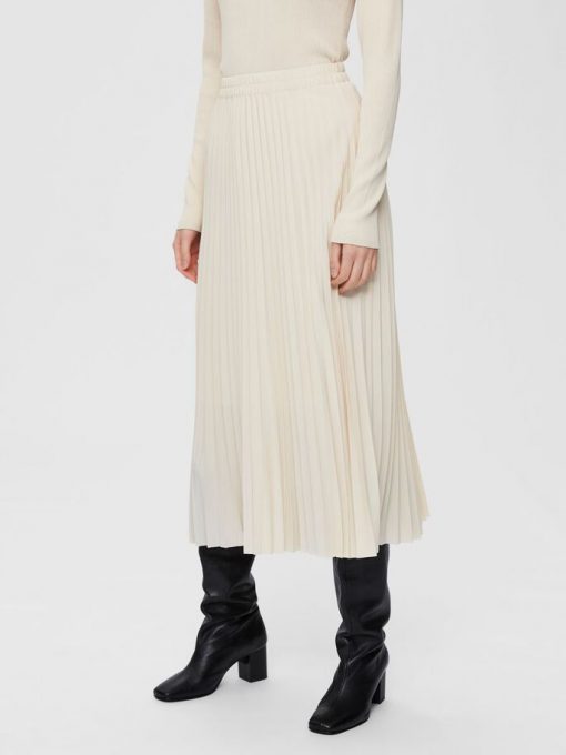 Selected Femme Alexis Pleated Skirt Birch