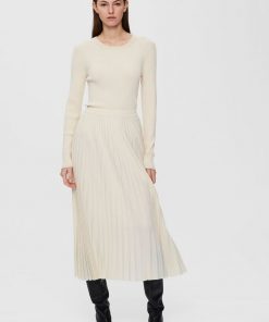 Selected Femme Alexis Pleated Skirt Birch