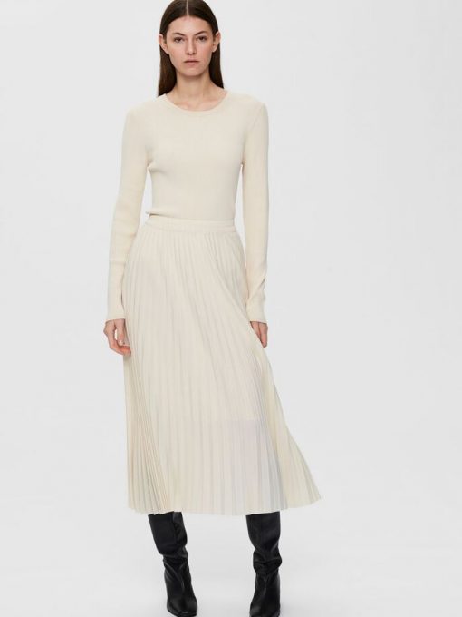 Selected Femme Alexis Pleated Skirt Birch
