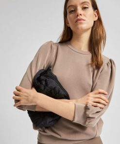 Selected Femme Tenny 3/4 Sweatshirt Fossil