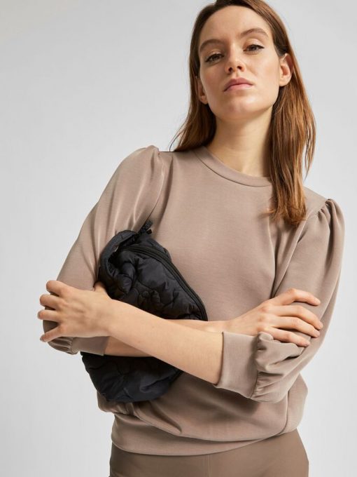 Selected Femme Tenny 3/4 Sweatshirt Sandshell