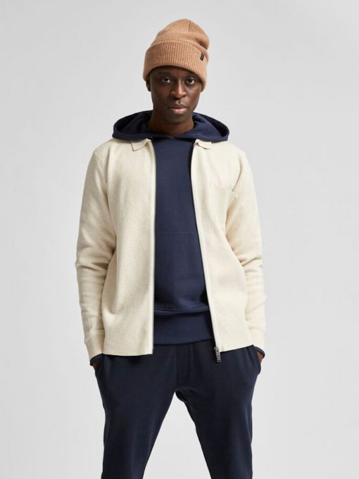Selected Homme Will Cardigan Egret White