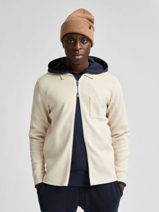 Selected Homme Will Cardigan Egret White