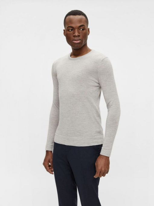 J.Lindeberg Newman Merino Crew Neck Stone Melangev