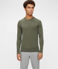 J.Lindeberg Newman Merino Crew Neck Lake Green Melange