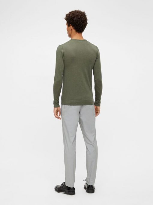 J.Lindeberg Newman Merino Crew Neck Lake Green Melange