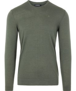 J.Lindeberg Newman Merino Crew Neck Lake Green Melange