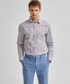 Selected Homme Willow All Over Print Shirt White