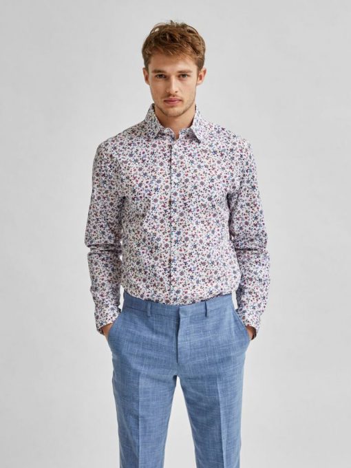 Selected Homme Willow All Over Print Shirt White