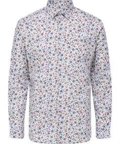 Selected Homme Willow All Over Print Shirt White