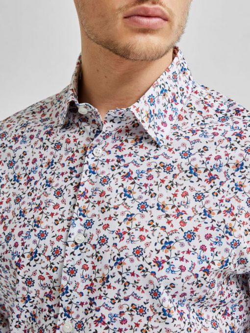 Selected Homme Willow All Over Print Shirt White