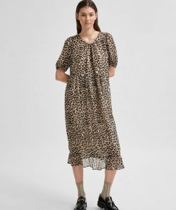 Selected Femme Tilda Midi Dress Smoke Gray