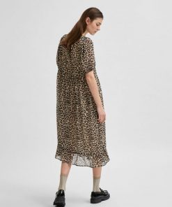 Selected Femme Tilda Midi Dress Smoke Gray