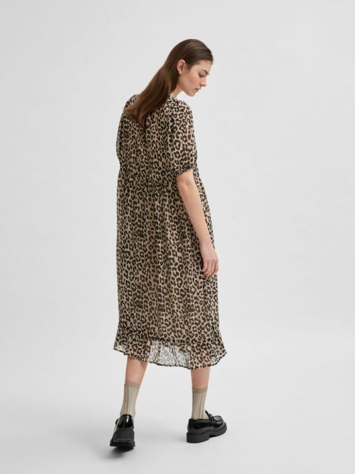 Selected Femme Tilda Midi Dress Smoke Gray