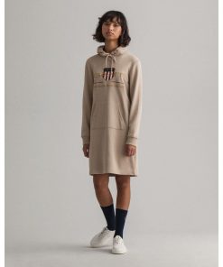 Gant Woman Archive Shield Hoodie Dress Dry Sand