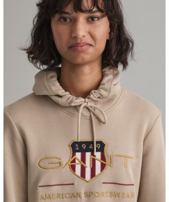 Gant Woman Archive Shield Hoodie Dress Dry Sand