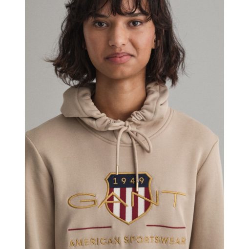 Gant Woman Archive Shield Hoodie Dress Dry Sand
