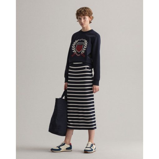 Gant Woman Breton Stripe Jersey Skirt Evening Blue