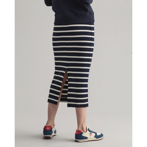 Gant Woman Breton Stripe Jersey Skirt Evening Blue