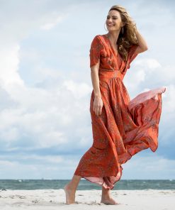 Stenströms Victoria Floral Long Dress Orange