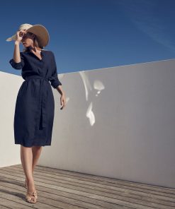 Stenströms Anette Linen Dress Navy