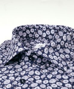 Navy Floral Slimline Shirt Navy