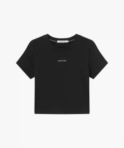 Calvin Klein Organic Cotton Crop Tee Black