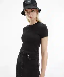 Calvin Klein Organic Cotton Crop Tee Black