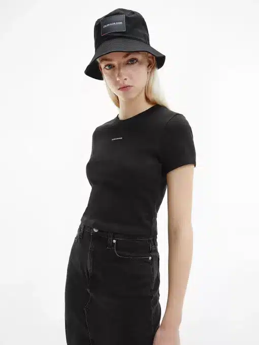 Calvin Klein Organic Cotton Crop Tee Black