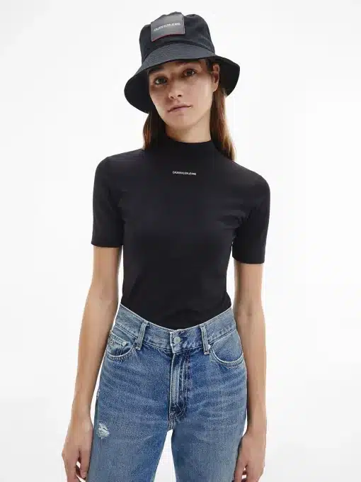 Calvin Klein Mock Neck T-shirt Black