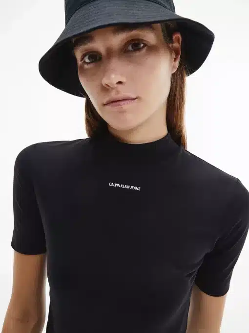 Calvin Klein Mock Neck T-shirt Black
