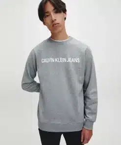 Calvin Klein Institutional Logo Sweatshirt Light Grey Heather