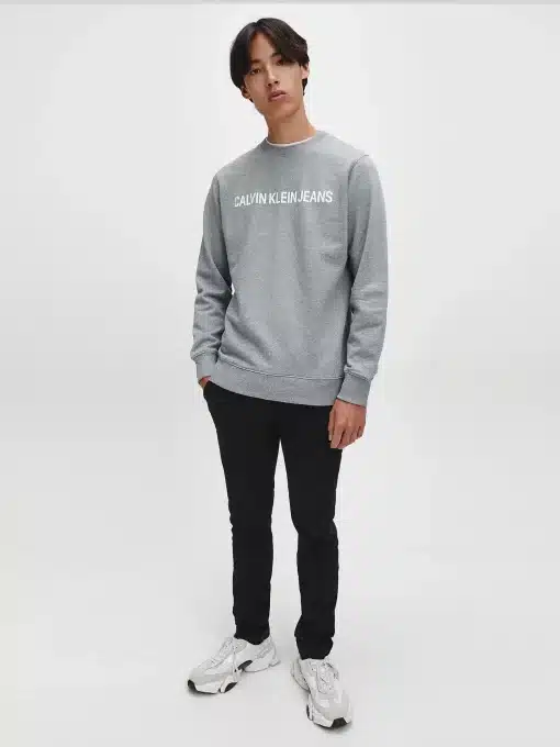Calvin Klein Institutional Logo Sweatshirt Light Grey Heather