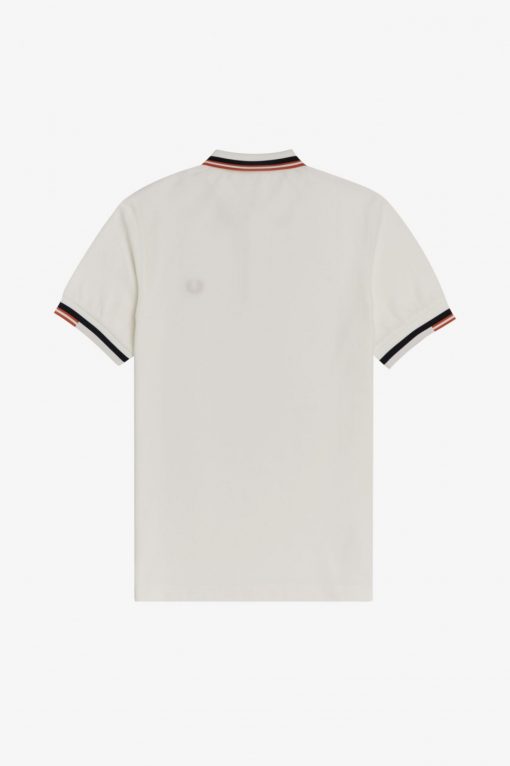 Fred Perry Abstract Tipped Polo Shirt Snow White