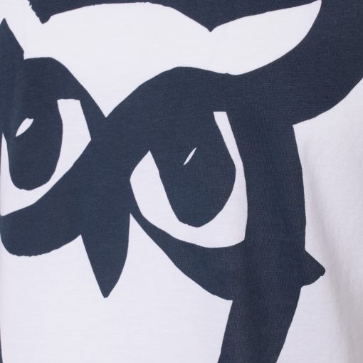 Knowledge Cotton Apparel Alder Brused Owl Tee White