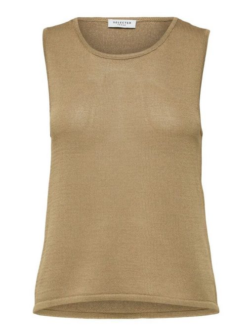 Selected Femme Moon Knit Top Beige