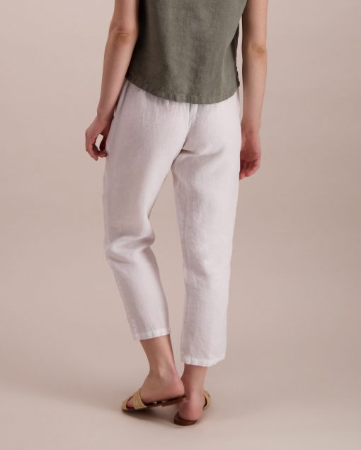 Balmuir Louise Linen Trousers White