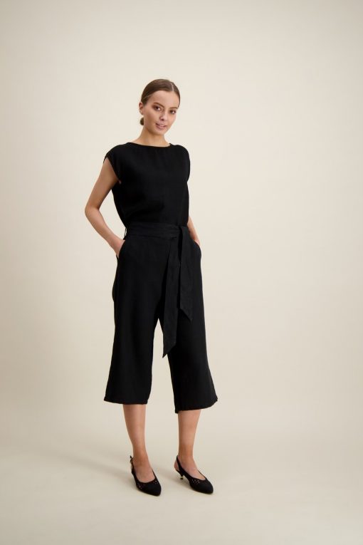 Balmuir Lucy Linen Top Black
