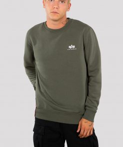 Alpha Industries Basic Sweater Small Logo Dark Olive