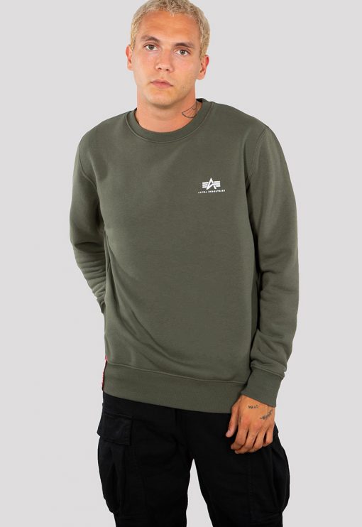 Alpha Industries Basic Sweater Small Logo Dark Olive