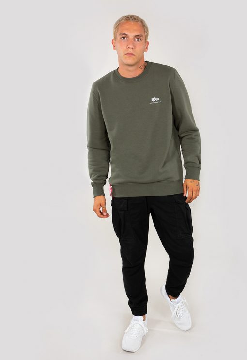 Alpha Industries Basic Sweater Small Logo Dark Olive
